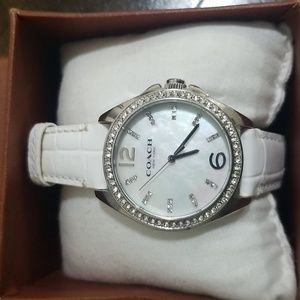 Coach white watch